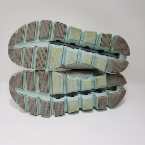 On Cloud 5 Mesh Sneakers White/Mint Cushioned Lightweight Womens 8.5 - Picture 9 of 10